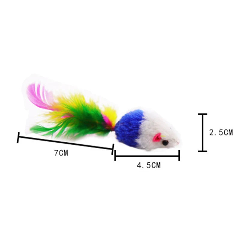 Wooden Cat Teaser Wand with Feather Toy