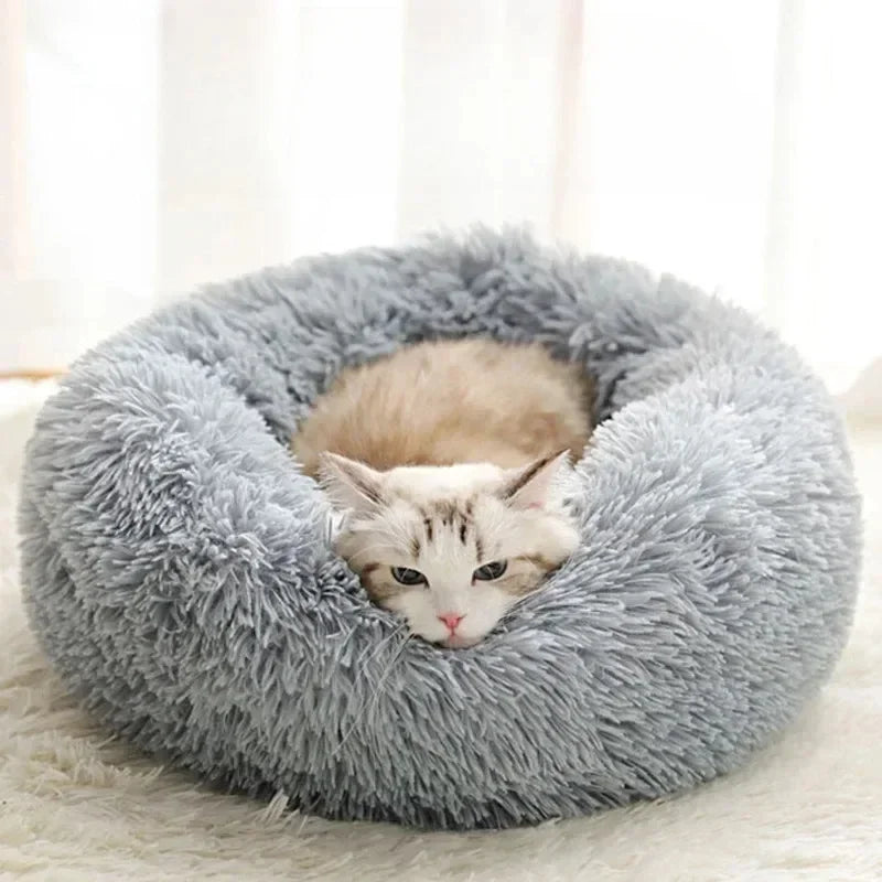 Round Plush Cat Bed