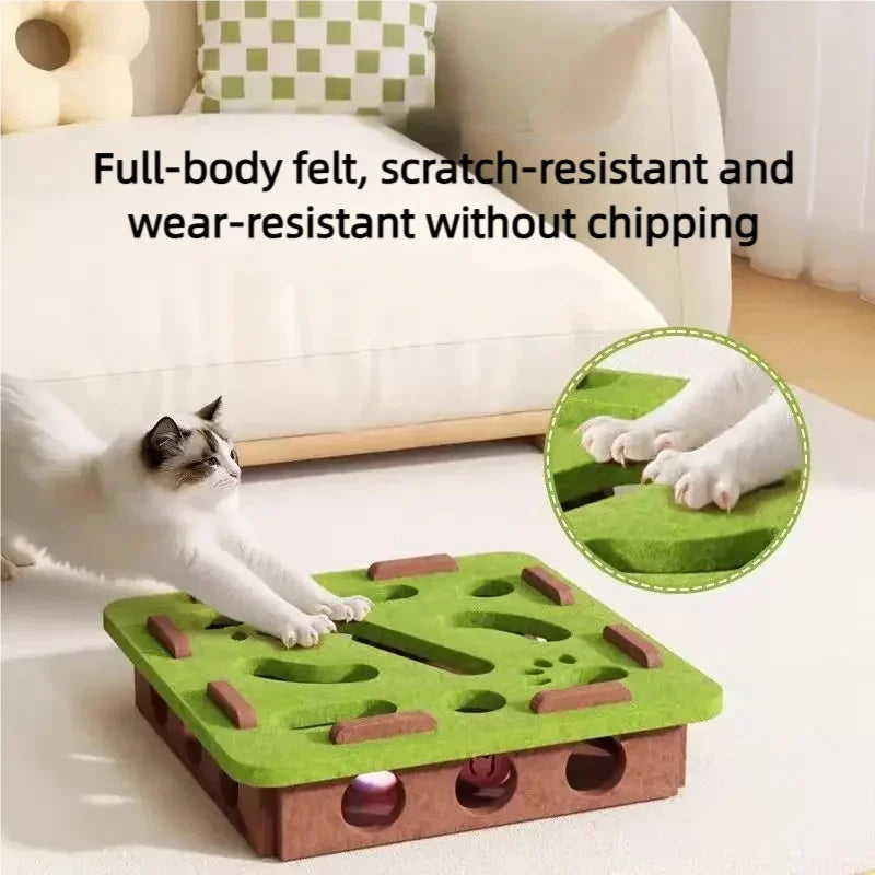Round Felt Cat Treat Maze