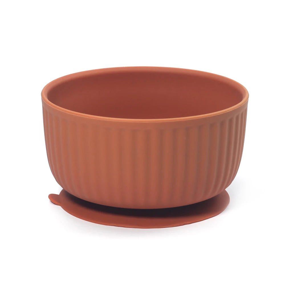 Striped Silicone Suction Cat Bowl
