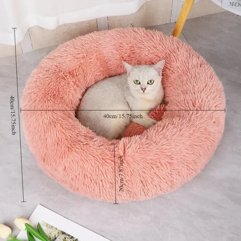 Round Plush Cat Bed