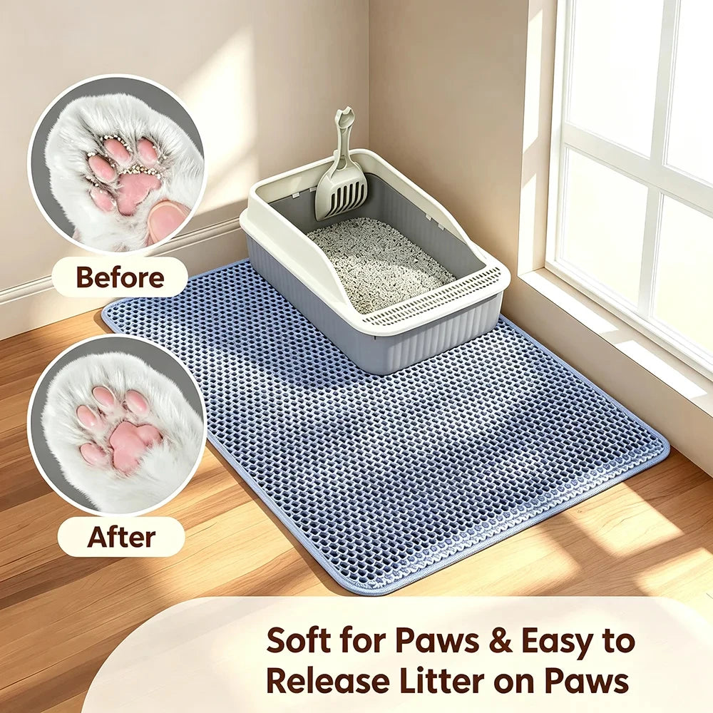 Double-Layer Honeycomb Cat Litter Mat