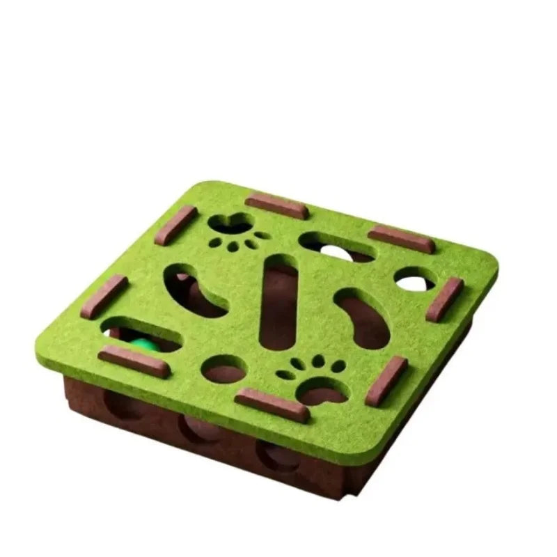 Felt Cat Treat Maze Puzzle Box