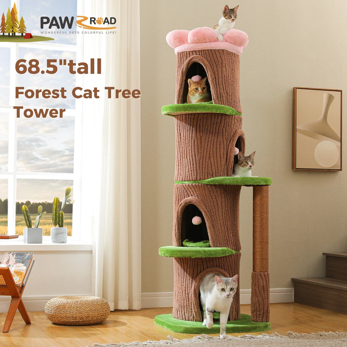 Four-Condos Tall Cat Tower