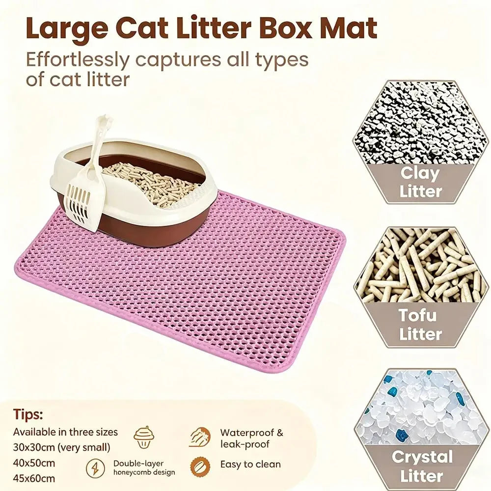 Double-Layer Honeycomb Cat Litter Mat