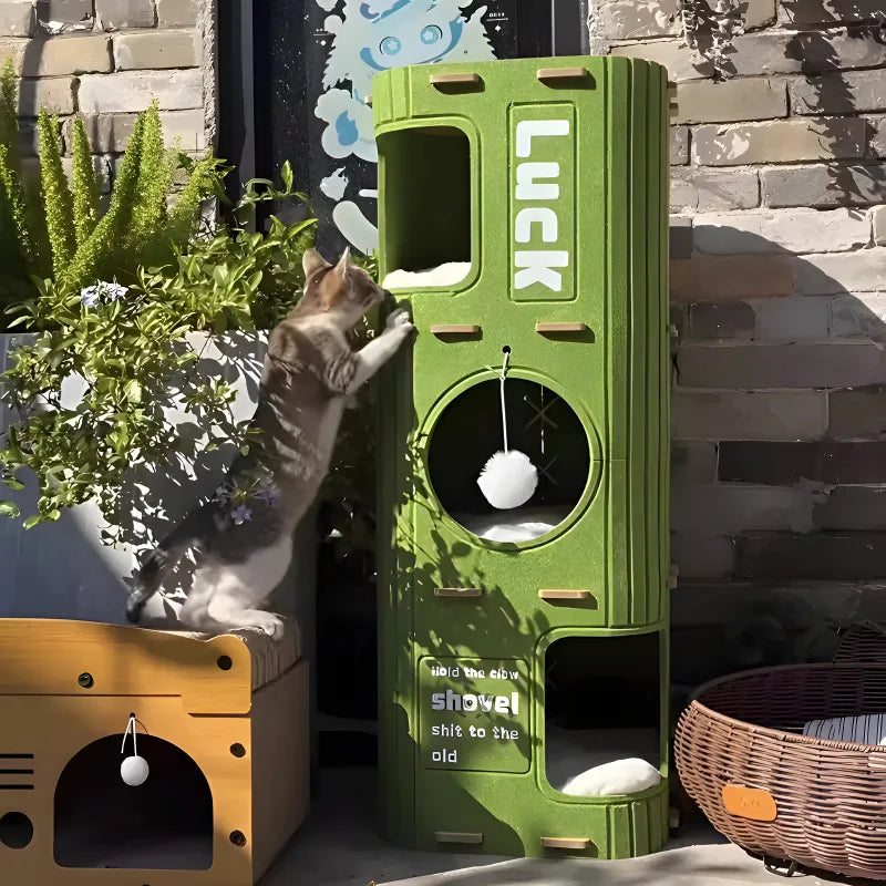Multi-Level Enclosed Cat Nest Tower