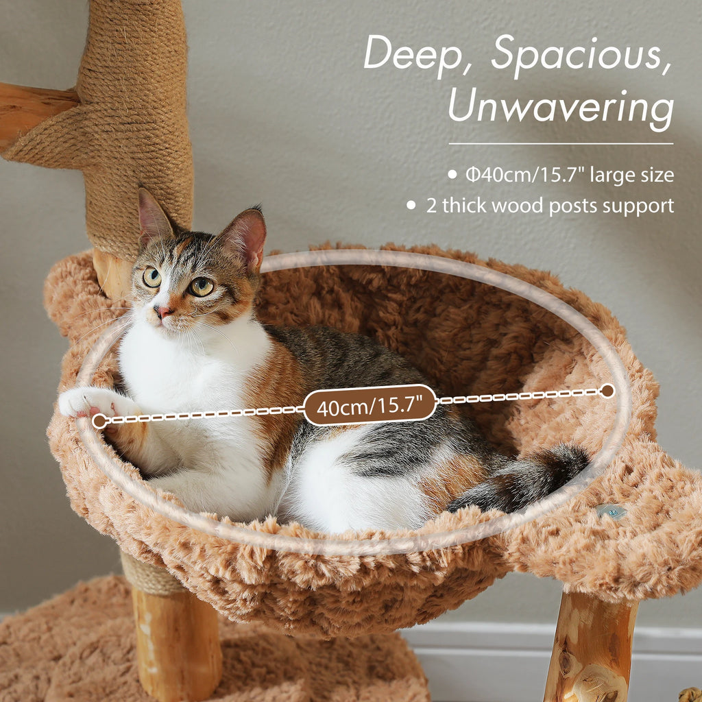 Multi-Level Cat Tree with Woven Basket Bed