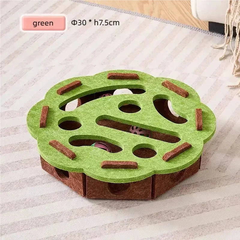 Round Felt Cat Treat Maze
