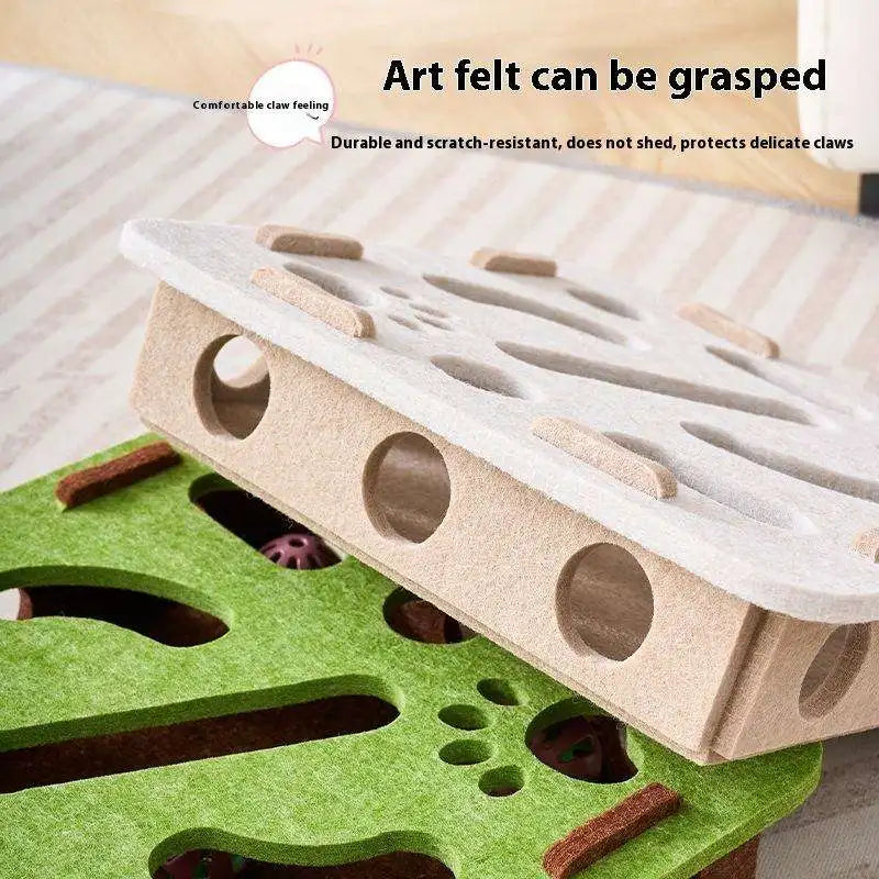 Round Felt Cat Treat Maze