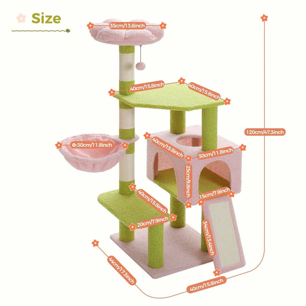 Flower Garden Cat Tree with Perches
