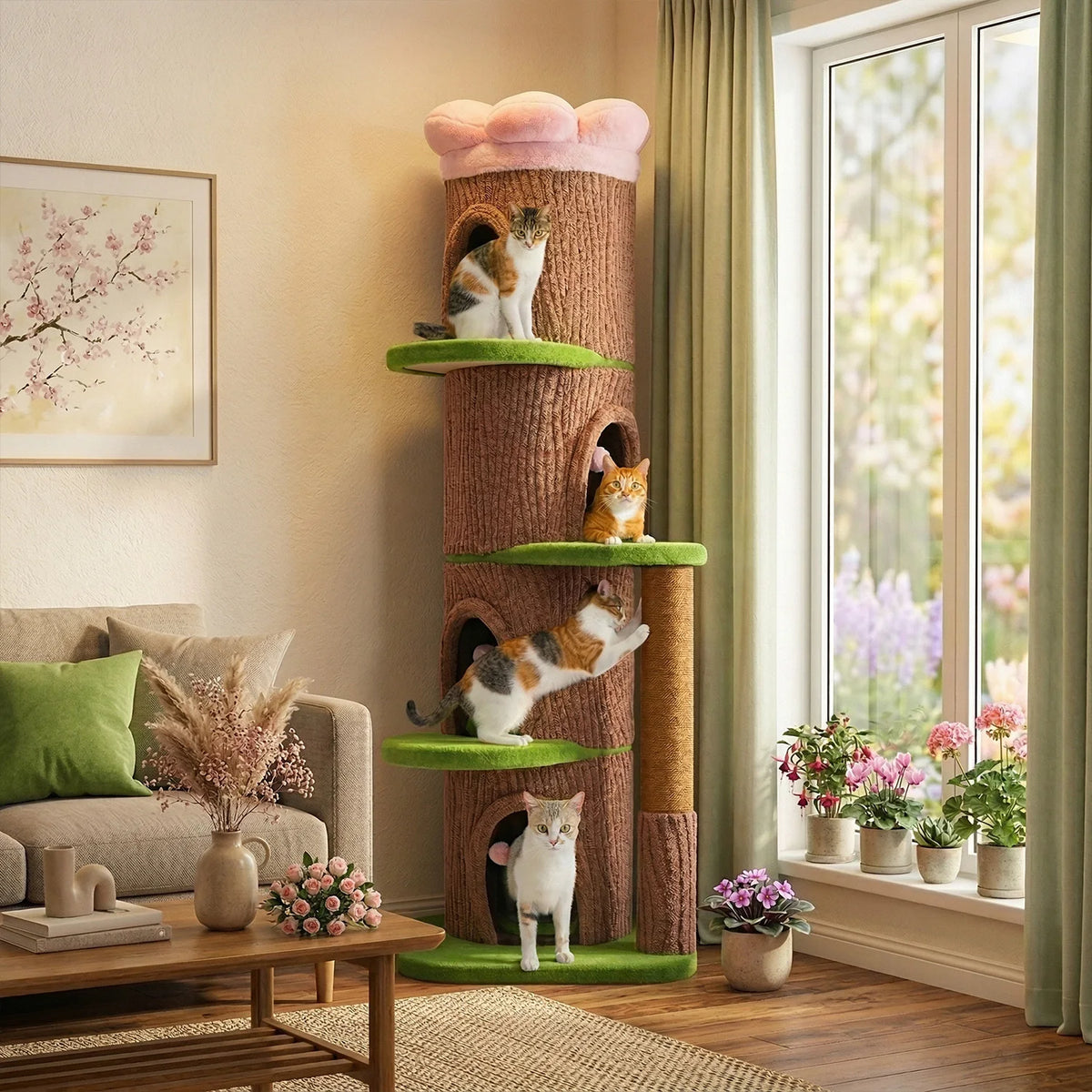 Four-Condos Tall Cat Tower