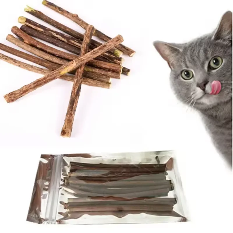 Natural Wood Cat Play Sticks · 10 Pack