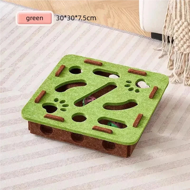 Round Felt Cat Treat Maze