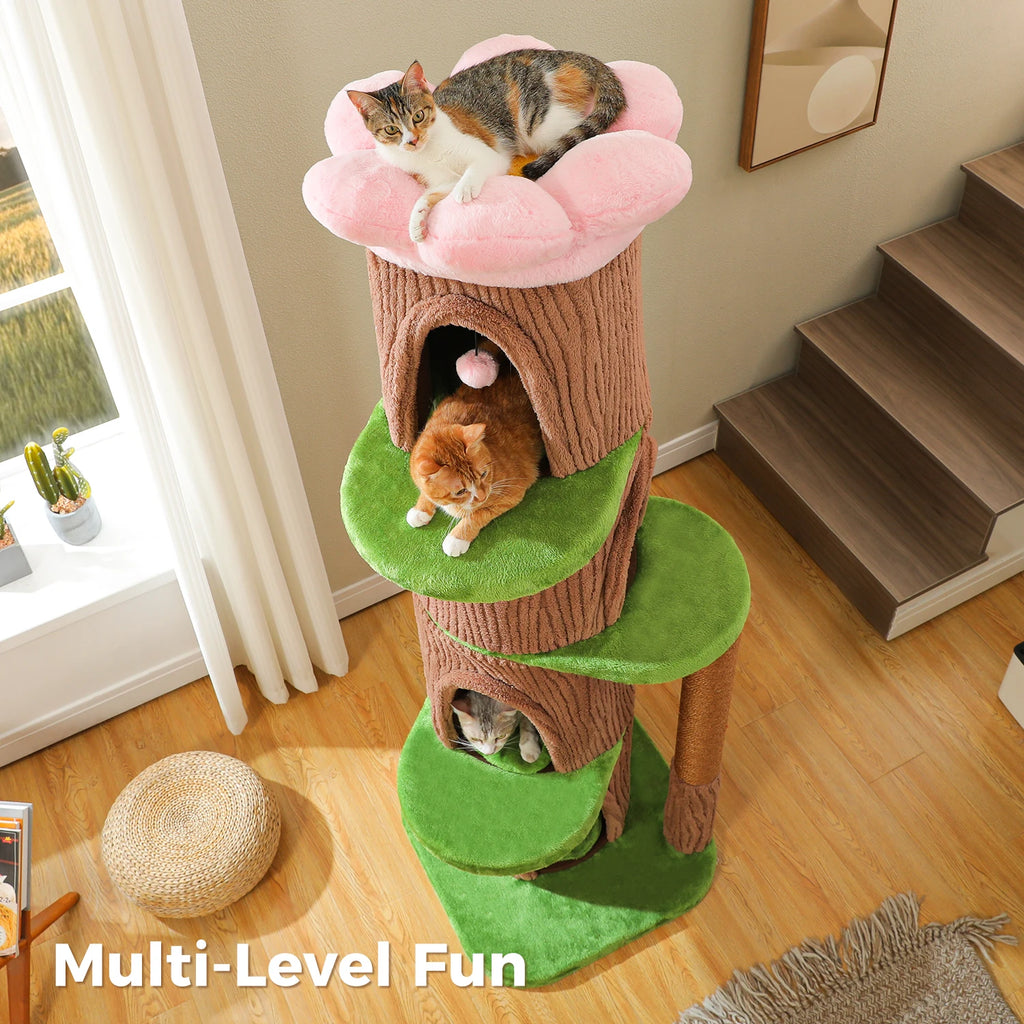 Four-Condos Tall Cat Tower