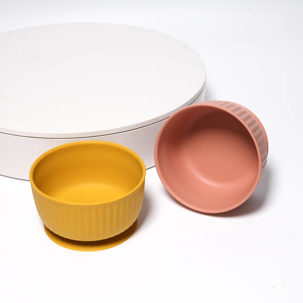 Striped Silicone Suction Cat Bowl