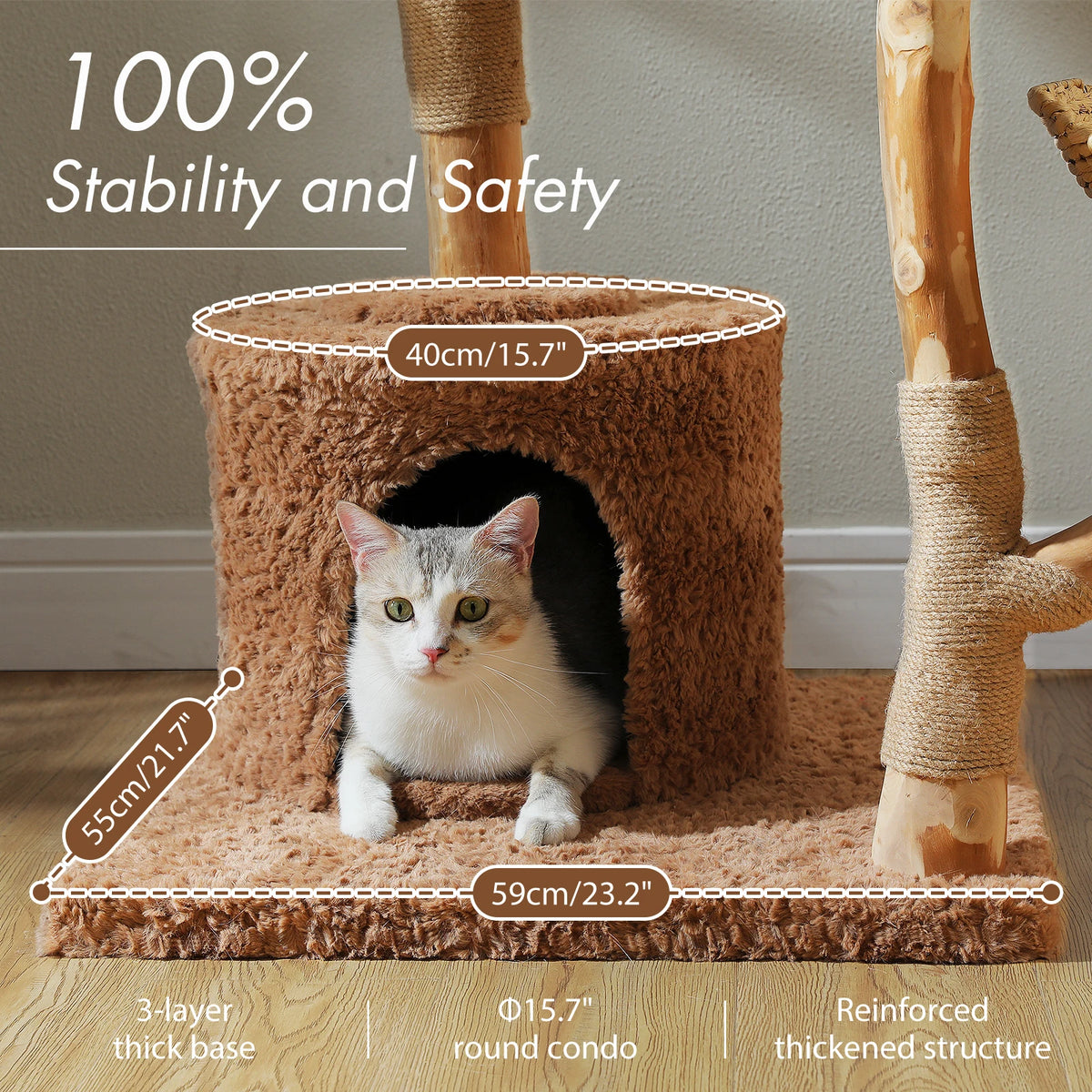 Multi-Level Cat Tree with Woven Basket Bed