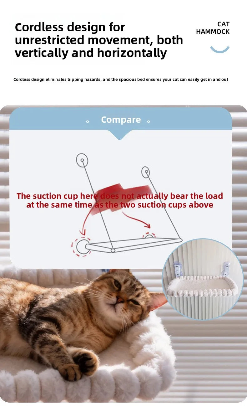 Window-Mounted Cat Hammock Perch