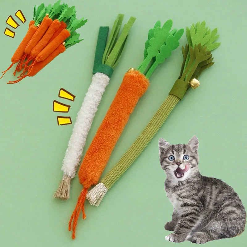 Three-Piece Vegetable Cat Toy Set