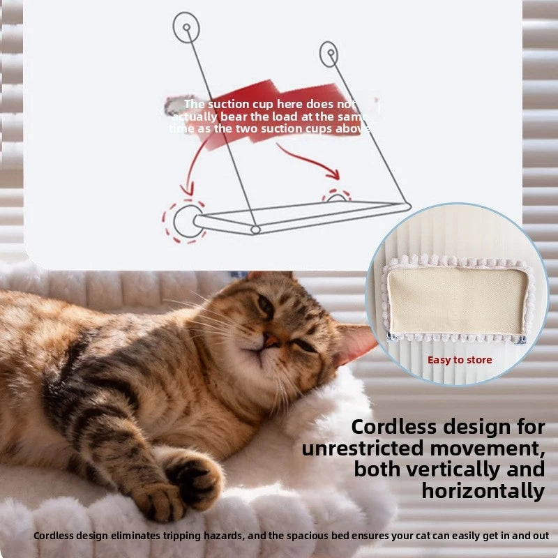 Window-Mounted Cat Hammock Perch