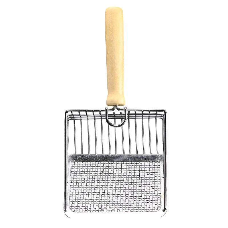 Wood-Handle Metal Cat Litter Scoop