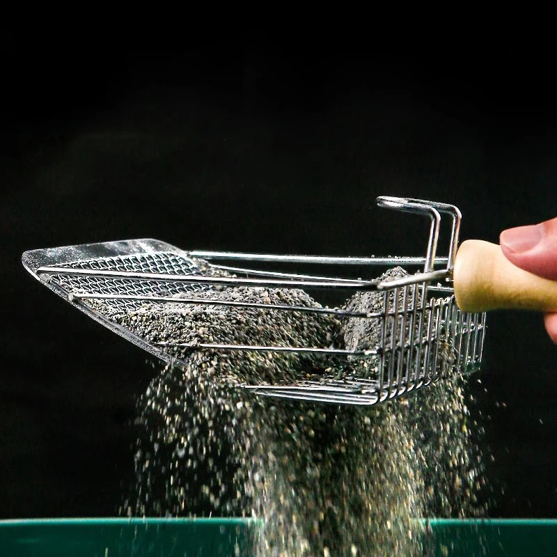 Wood-Handle Metal Cat Litter Scoop
