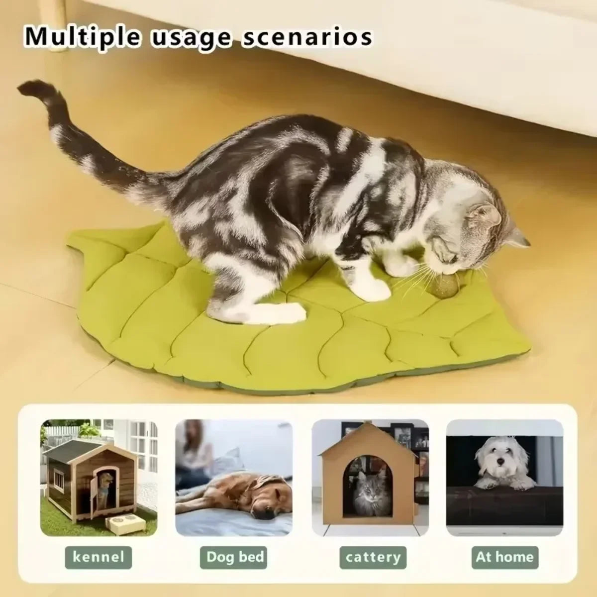 Leaf-Shaped Cat Lounge Mat