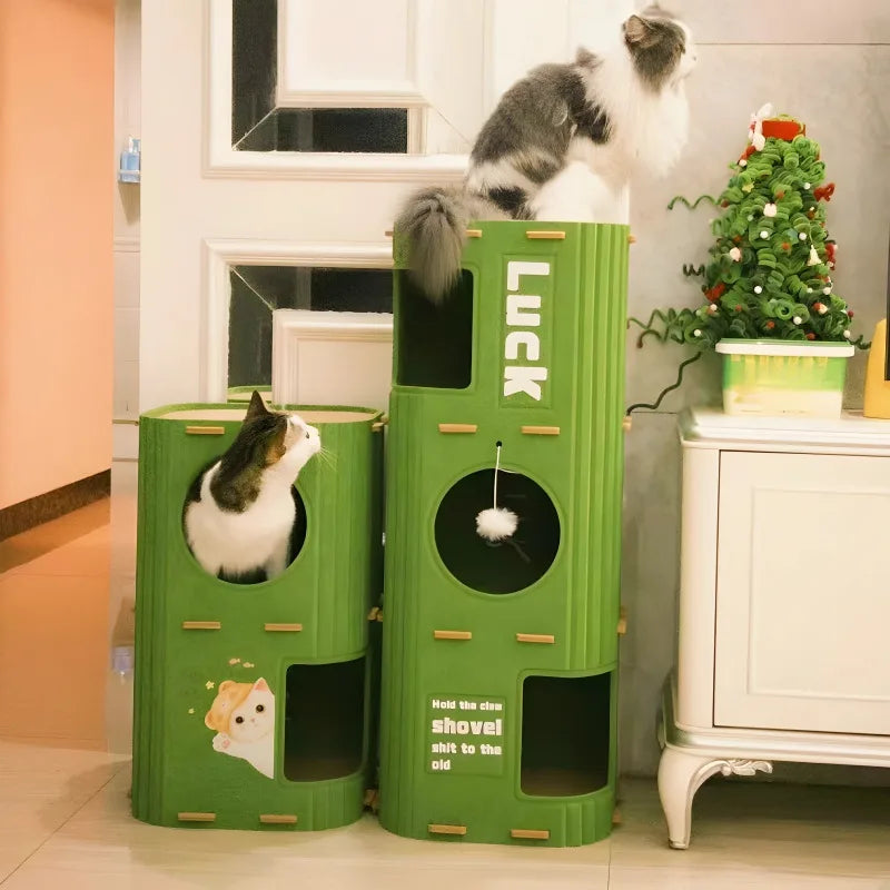 Multi-Level Enclosed Cat Nest Tower