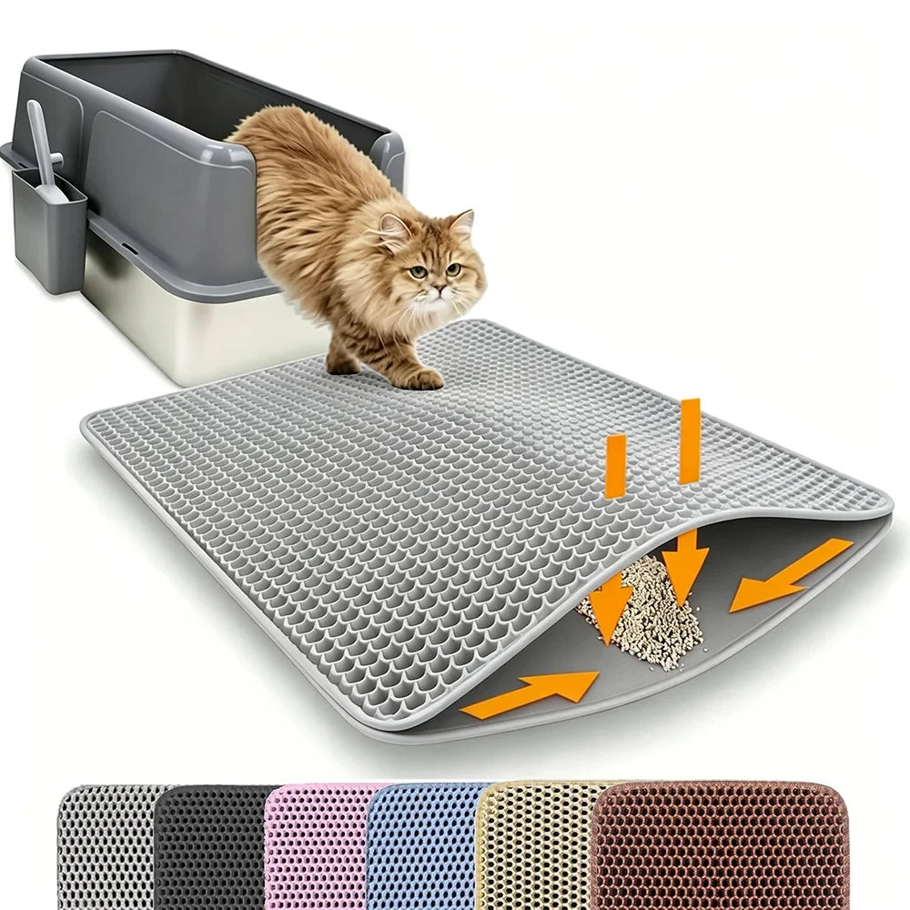 Double-Layer Honeycomb Cat Litter Mat