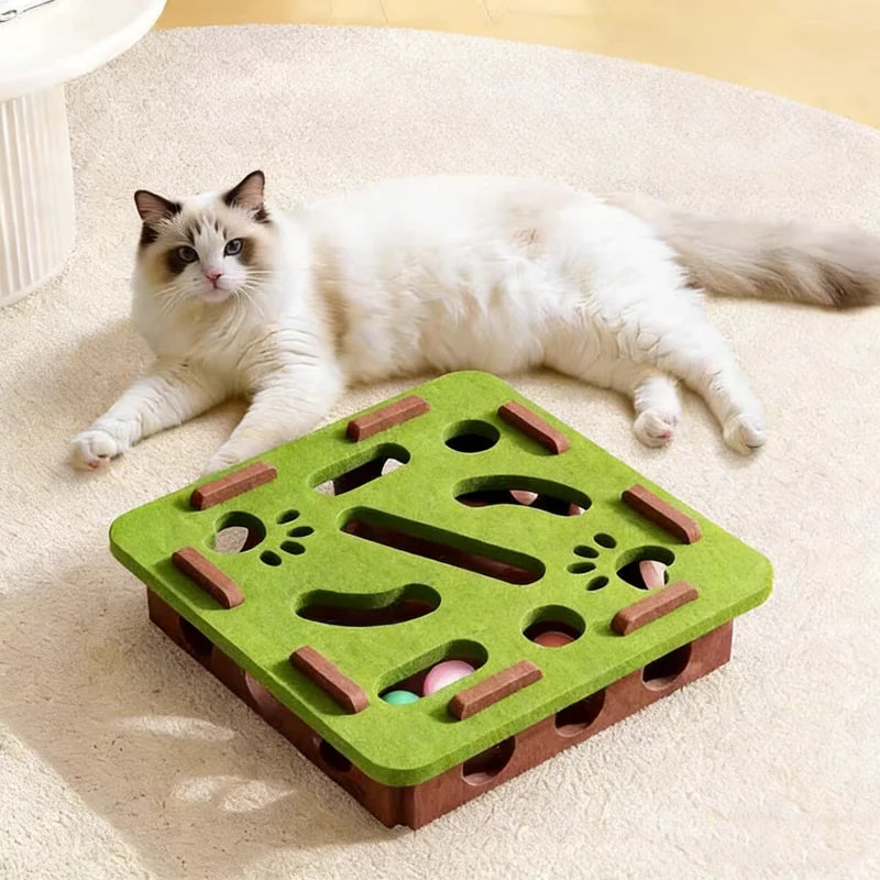 Round Felt Cat Treat Maze