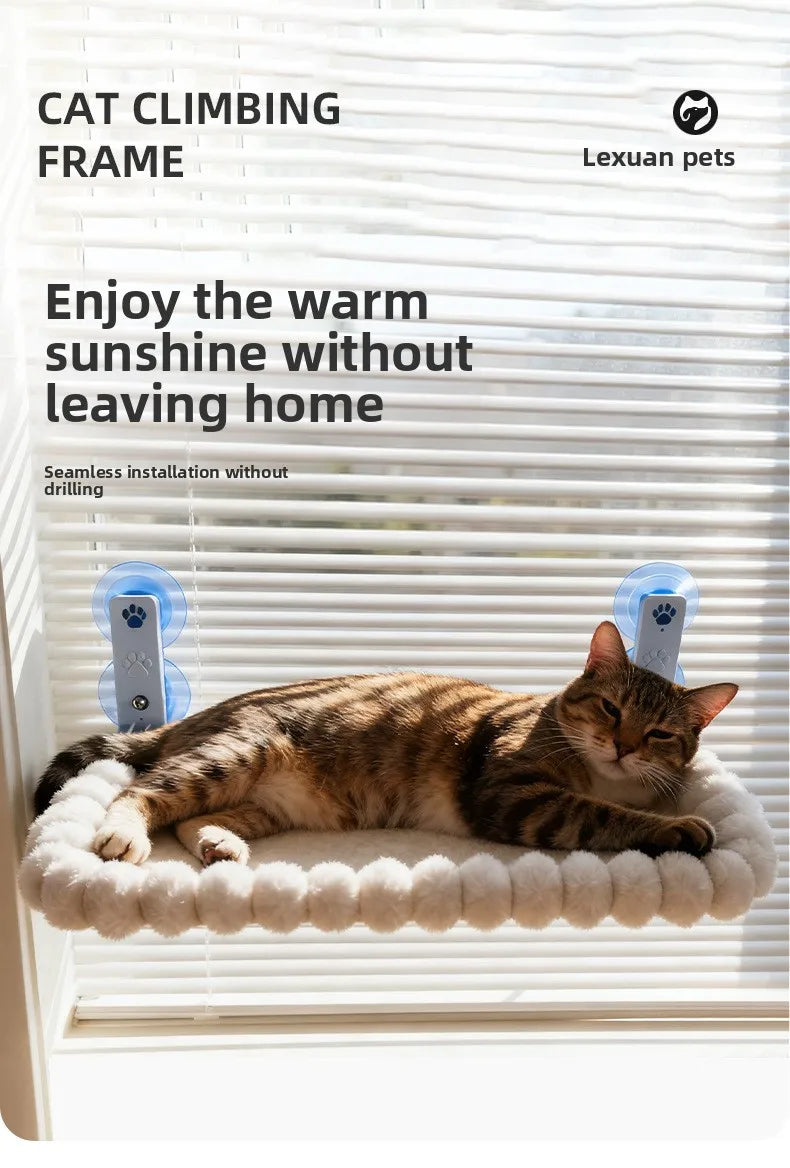Window-Mounted Cat Hammock Perch