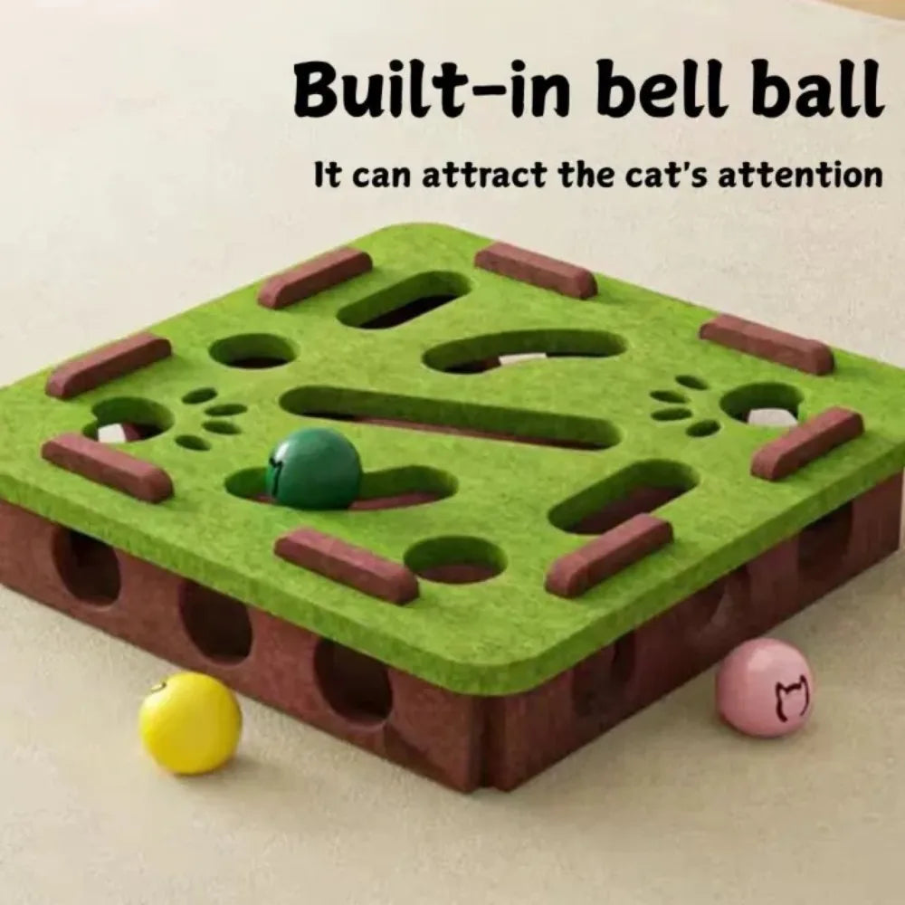 Felt Cat Treat Maze Puzzle Box