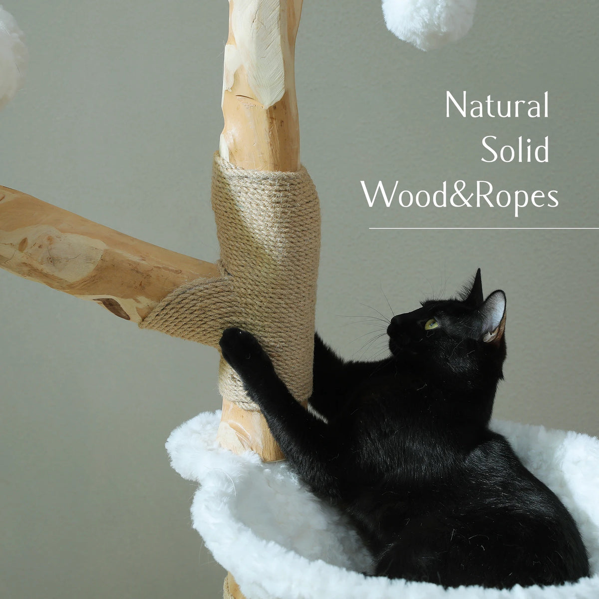 Multi-Level Cat Tree with Woven Basket Bed