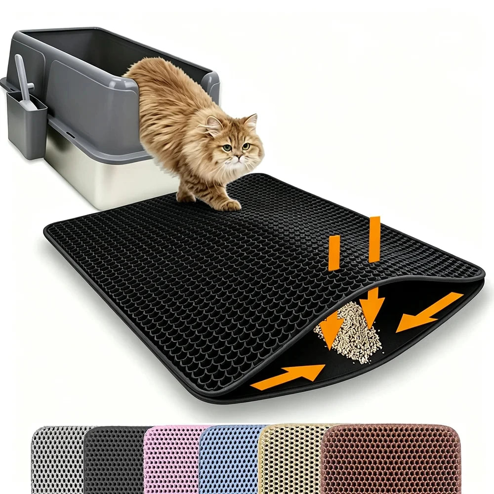 Double-Layer Honeycomb Cat Litter Mat
