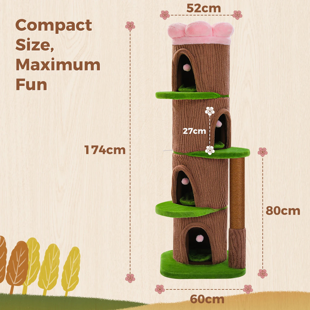 Four-Condos Tall Cat Tower