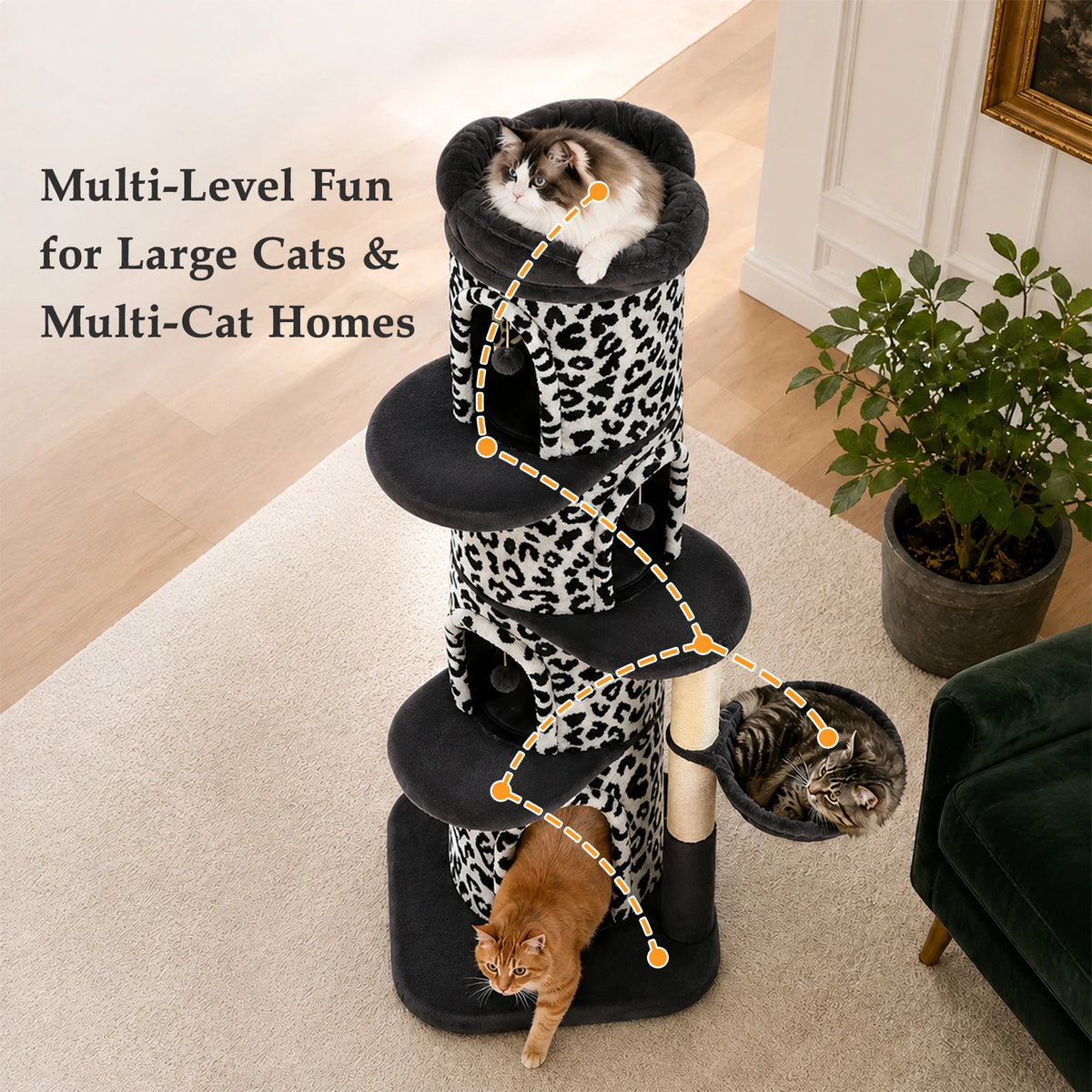 Four-Condos Tall Cat Tower