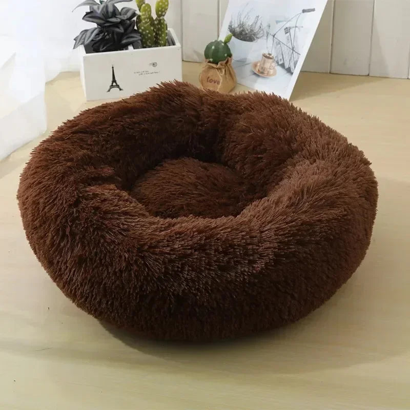 Round Plush Cat Bed