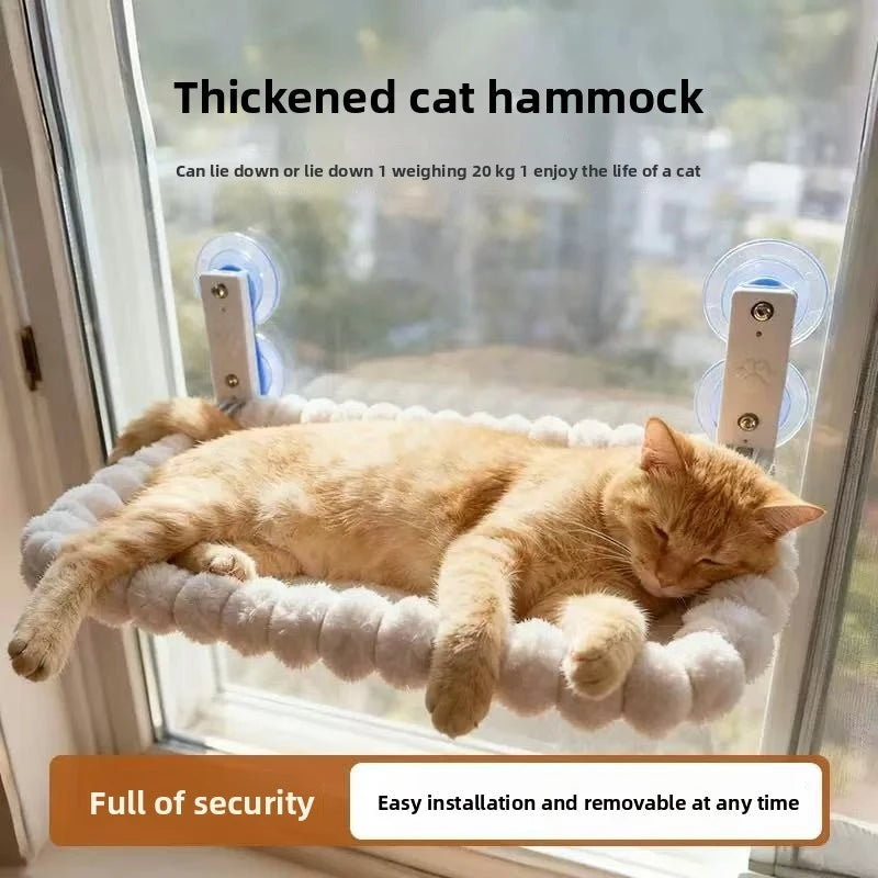 Window-Mounted Cat Hammock Perch