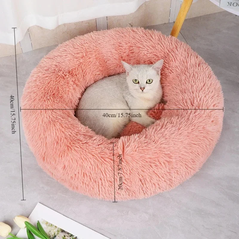 Round Plush Cat Bed