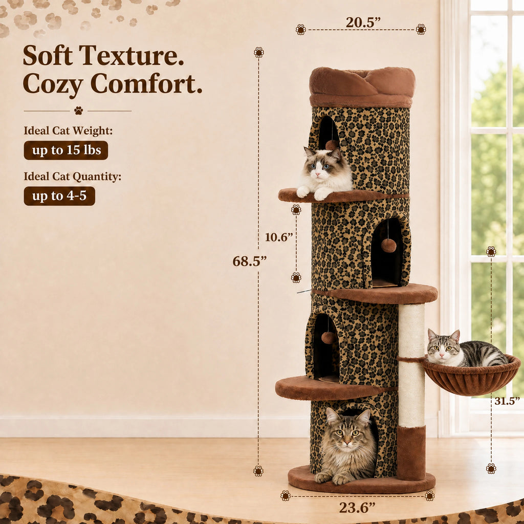 Four-Condos Tall Cat Tower