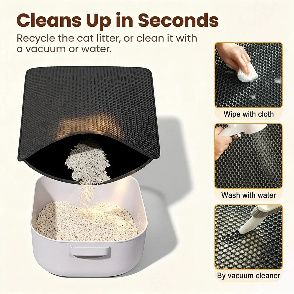 Double-Layer Honeycomb Cat Litter Mat