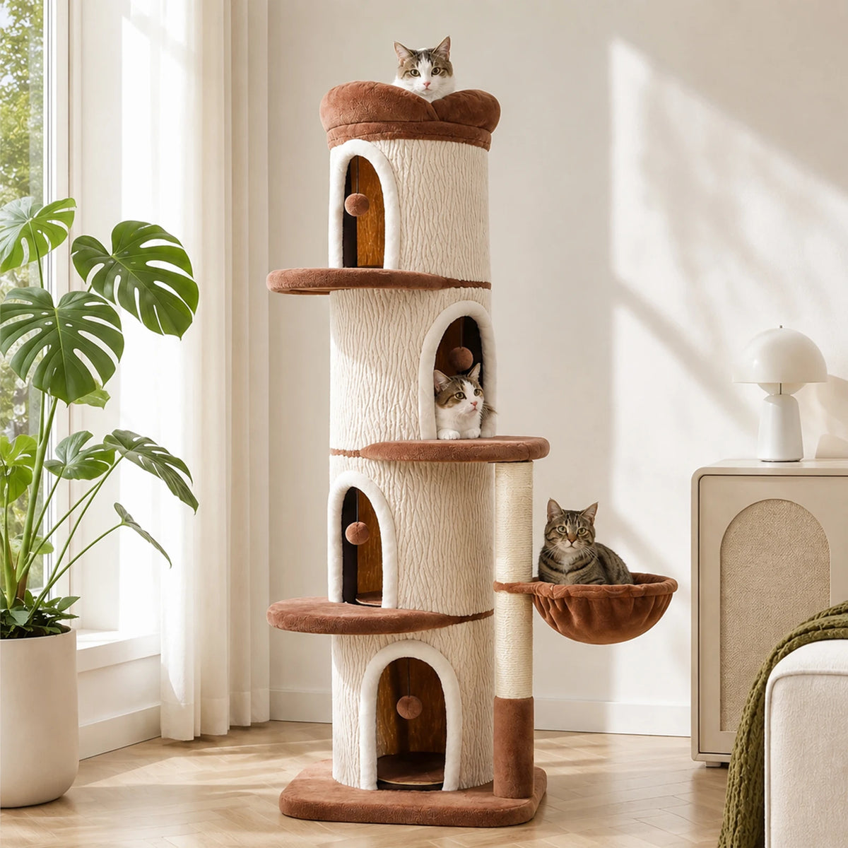 Four-Condos Tall Cat Tower