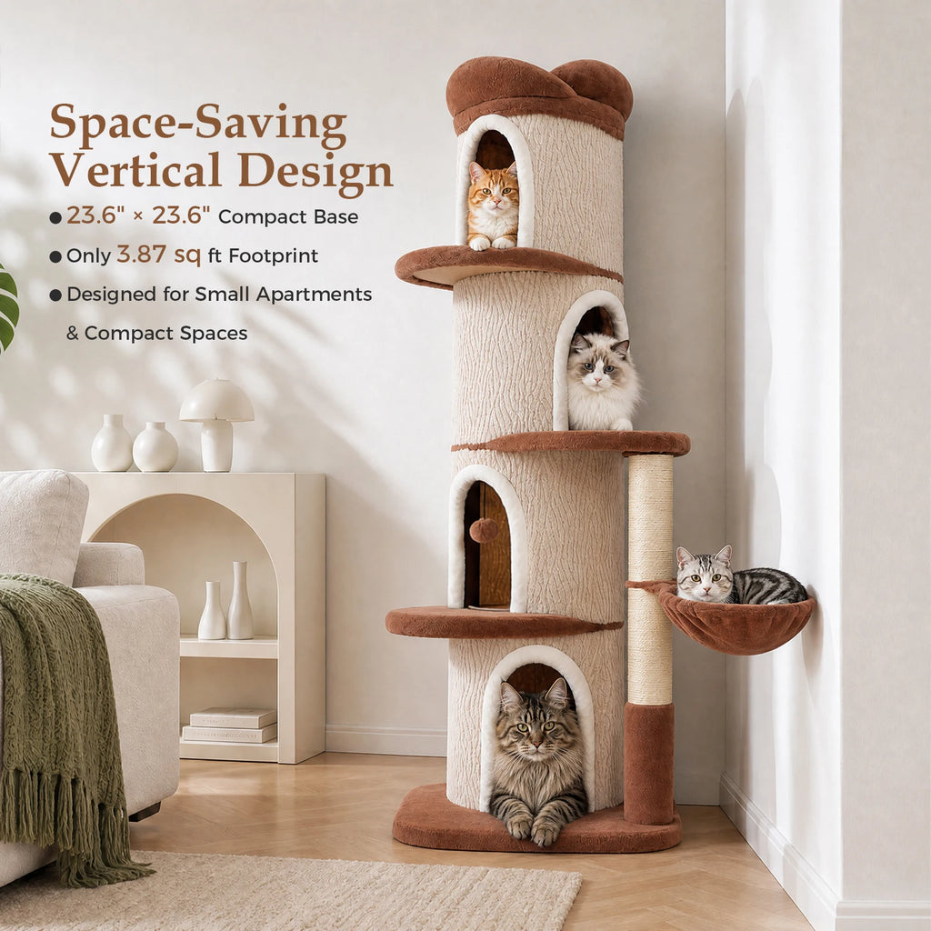 Four-Condos Tall Cat Tower
