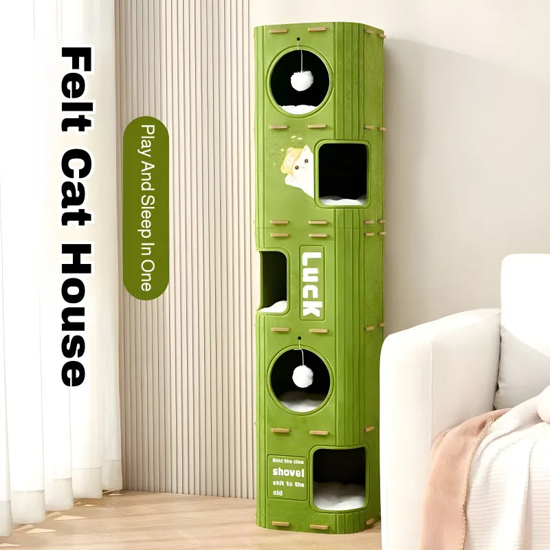 Multi-Level Enclosed Cat Nest Tower