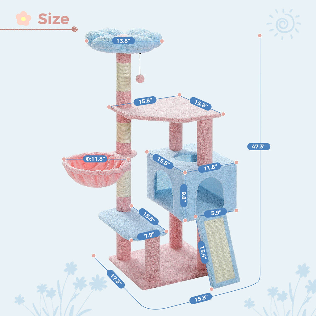 Flower Garden Cat Tree with Perches