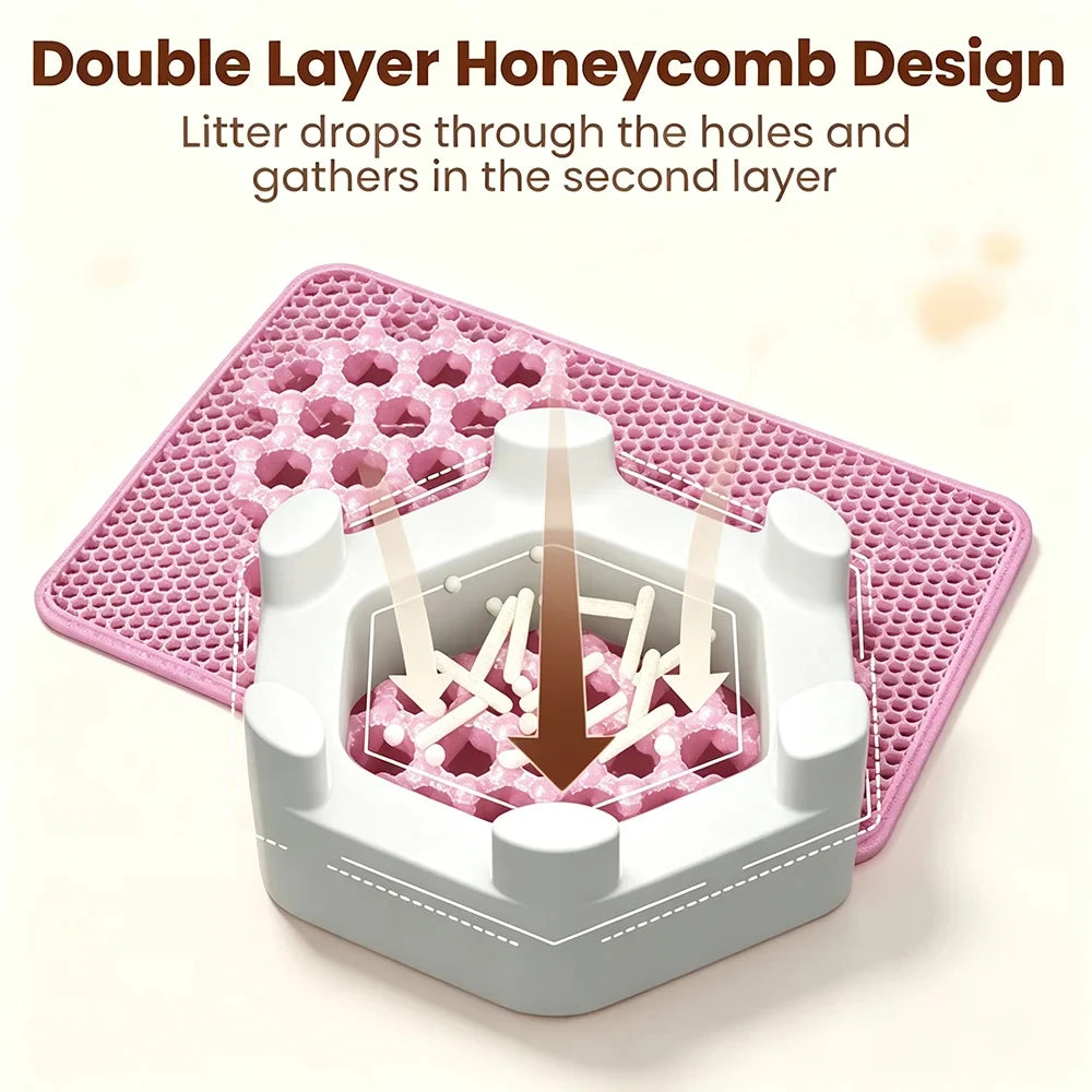 Double-Layer Honeycomb Cat Litter Mat