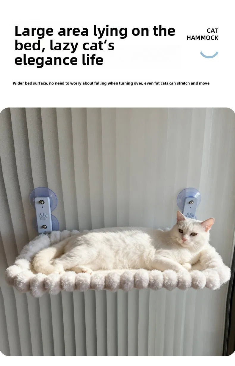 Window-Mounted Cat Hammock Perch