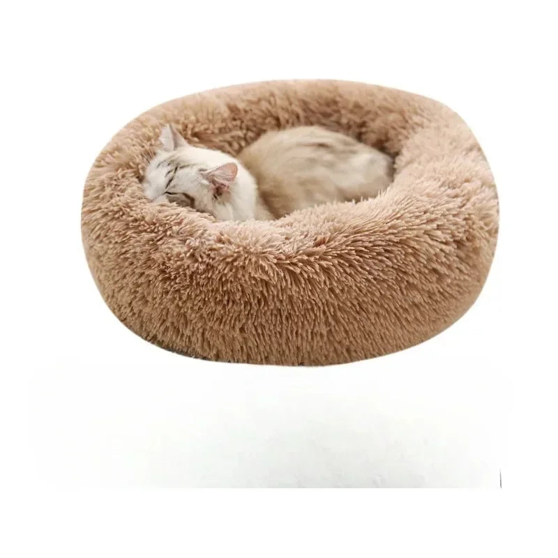 Round Plush Cat Bed