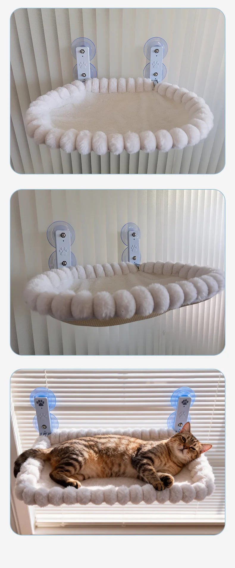 Window-Mounted Cat Hammock Perch