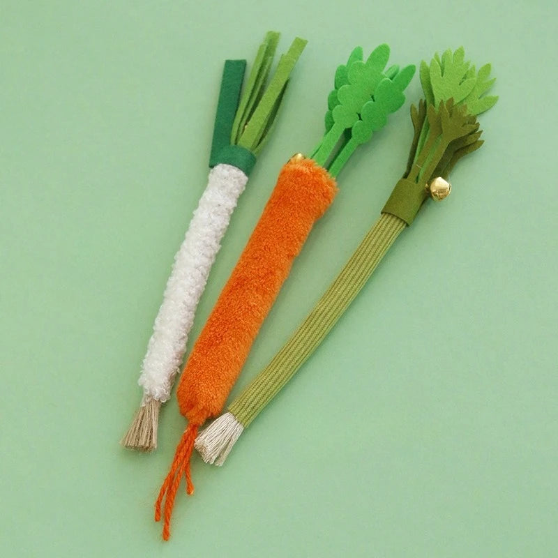 Three-Piece Vegetable Cat Toy Set