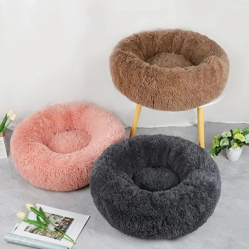 Round Plush Cat Bed